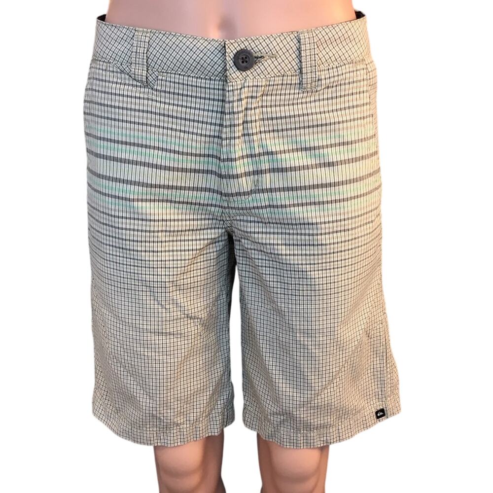 Y2k Iconic QuikSilver Estilo Plaid Board Shorts Warm Weather Water Sports Sz 26